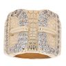 9ct Yellow And White Gold Cubic Zirconia Patterned Buckle Ring