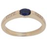 18ct Yellow Gold Sapphire and Cubic Zirconia Single Stone Ring