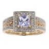 9ct Yellow Gold Tanzanite & 0.29cts Diamond Princess Cut Ring by Anya Belle