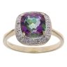 9ct Yellow Gold 0.05ct Diamond and Mystic Topaz Cluster Ring
