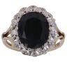 9ct Yellow Gold 0.05ct Diamond and Sapphire Cluster Ring