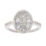 18ct White Gold 1.00ct Brilliant And Baguette Cut Diamond Cluster Ring