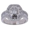 18ct White Gold 2.00ct Emerald, Baguette And Brilliant Cut Diamond Cluster Ring