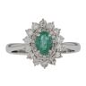 9ct White Gold 0.54ct Diamond And Emerald Ring