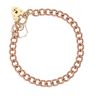9ct Yellow And Rose Gold Heart Lock Charm Bracelet 7"