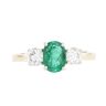 18ct Yellow Gold Diamond And Emerald 3 Stone Ring