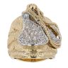 9ct Yellow Gold Cubic Zirconia Saddle Ring