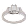 18ct White Gold 0.65ct Baguette Cut Diamond Trilogy Ring
