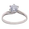 9ct White Gold Cubic Zirconia Single Stone Ring