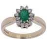 9ct Yellow Gold 0.25ct Diamond and Emerald Cluster Ring