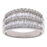 18ct White Gold 1.25ct Brilliant and Baguette Cut Diamond Five Row Ring