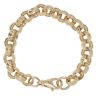 9ct Yellow Gold Patterned and Plain Belcher Bracelet 9.5"