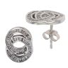 9ct White Gold 0.50ct Brilliant and Baguette Cut Diamond Stud Earrings