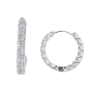 Silver Stone Set Eternity Huggies Hoop Earrings By Icesia