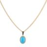9ct Yellow Gold Turquoise Pendant and Chain 20"