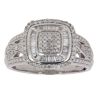 9ct White Gold 0.50ct Single and Baguette Cut Diamond Cluster Ring