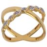 22ct Yellow Gold Cubic Zirconia Cross Over Fancy Ring