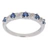 9ct White Gold 0.05ct Diamond And Sapphire Ring