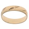 18ct Yellow Gold Patterned Leaves Wedding Band 4mm