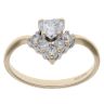 9ct Yellow Gold Cubic Zirconia Wishbone Ring