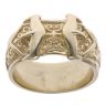 9ct Yellow Gold Patterned Buckle Ring