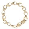 9ct Yellow Gold Patterned And Plain Acorn Bracelet 8"