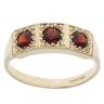 9ct Yellow Gold Garnet Three Stone Ring