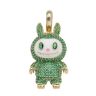 14ct Yellow Gold Green Gemstone Bunny Pendant