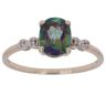 9ct Yellow Gold 0.02ct Diamond and Mystic Topaz Ring