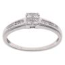 18ct White Gold 0.25ct Princess And Brilliant Cut Diamond Cluster Ring