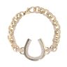 9ct Yellow Gold Cubic Zirconia Horseshoe Belcher Bracelet 6"