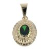 14ct Yellow Gold Green Stone Set Pendant