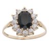 9ct Yellow Gold Cubic Zirconia and Sapphire Cluster Ring