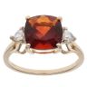 9ct Yellow Gold Cubic Zirconia and Garnet Solitaire Ring