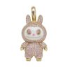 14ct Yellow Gold Pink Gemstone Bunny Pendant