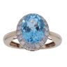 9ct Yellow Gold 0.25ct Diamond and Blue Topaz Cluster Ring