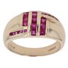 9ct Yellow Gold Created Ruby Stripe Signet Ring