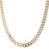 14ct Yellow Gold Monaco Curb Classic Pave Lock Chain 22"