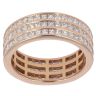 18ct Rose Gold 3.00ct Diamond Three Row Ring