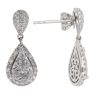 Platinum 1.42ct Pear Pie And Brilliant Cut Diamond Cluster Drop Earrings