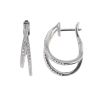 Silver Cubic Zirconia Duo Hoop Earrings by Icesia