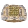 9ct Yellow Gold 2.00ct Princess, Baguette and Brilliant Cut Yellow and Colourless Diamond Signet Ring