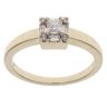 9ct Yellow Gold 0.25ct Princess, Baguette and Brilliant Cut Diamond Cluster Ring
