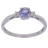 9ct White Gold 0.05ct Diamond and Tanzanite Ring