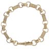 9ct Yellow Gold Round And Rectangular Belcher Bracelet 8.5"