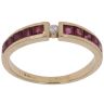 18ct Yellow Gold 0.03ct Diamond and Ruby Ring