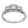9ct White Gold 0.40ct Baguette and Brilliant Cut Diamond Triple Cluster Ring