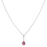 9ct White Gold 0.08ct Diamond and Ruby Cluster Pendant and Chain 20"