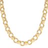 Silver Gold Plated Patterned Cubic Zirconia Belcher Chain 24"