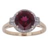 14ct Yellow Gold 0.20ct Diamond and Garnet Ring